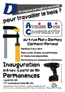 Affiche de l'inauguration de l'Atelier Bo