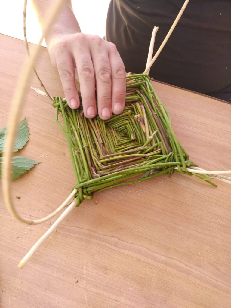 Technique de tissage à l’œil de chat.