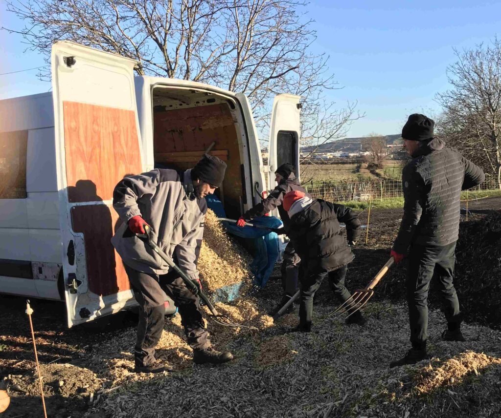 Récupération de broyat de bois