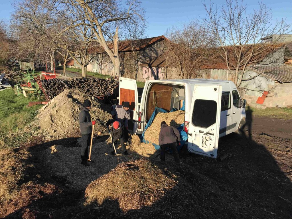 Récupération de broyat de bois